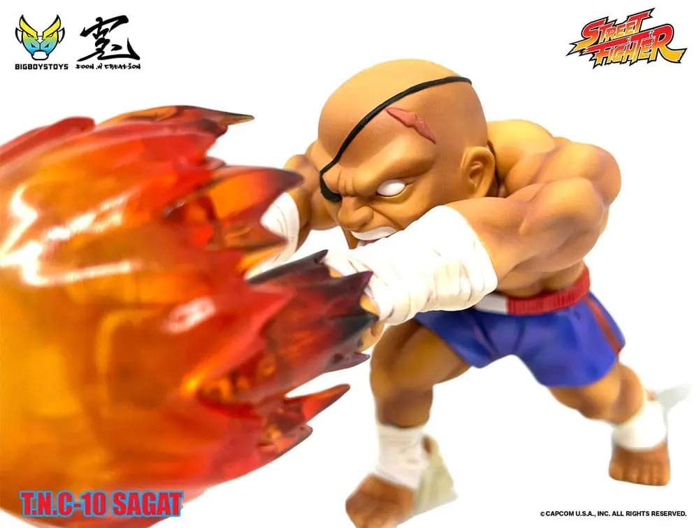 Street Fighter PVC Statue with Sound &amp; Light Up Sagat 17 cm product photo