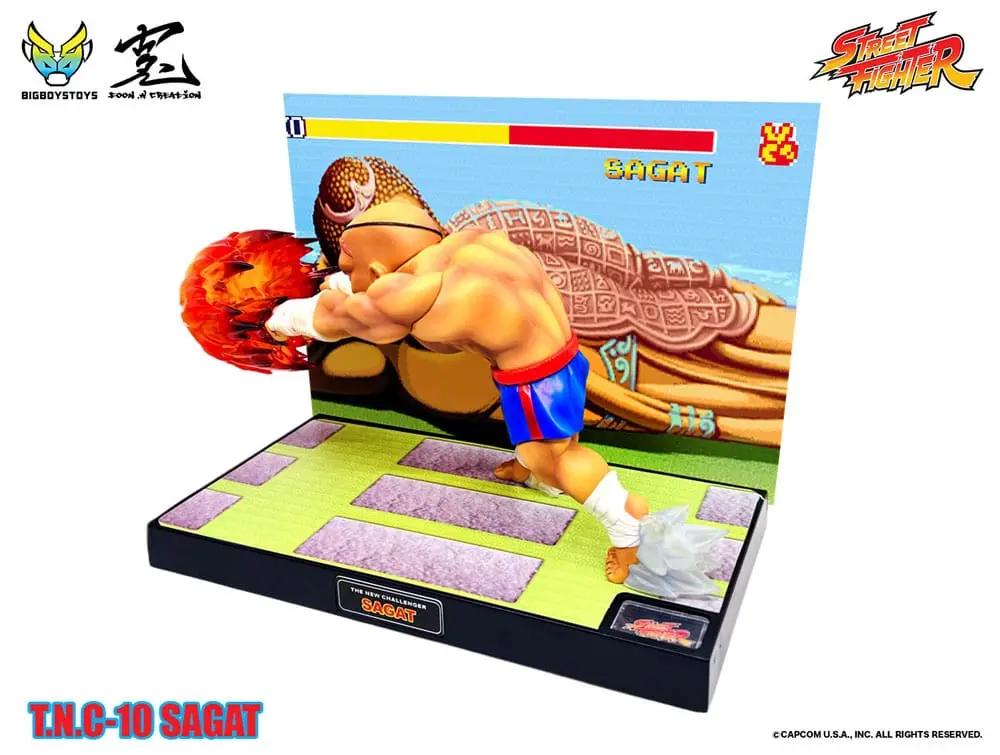 Street Fighter PVC Statue with Sound &amp; Light Up Sagat 17 cm product photo