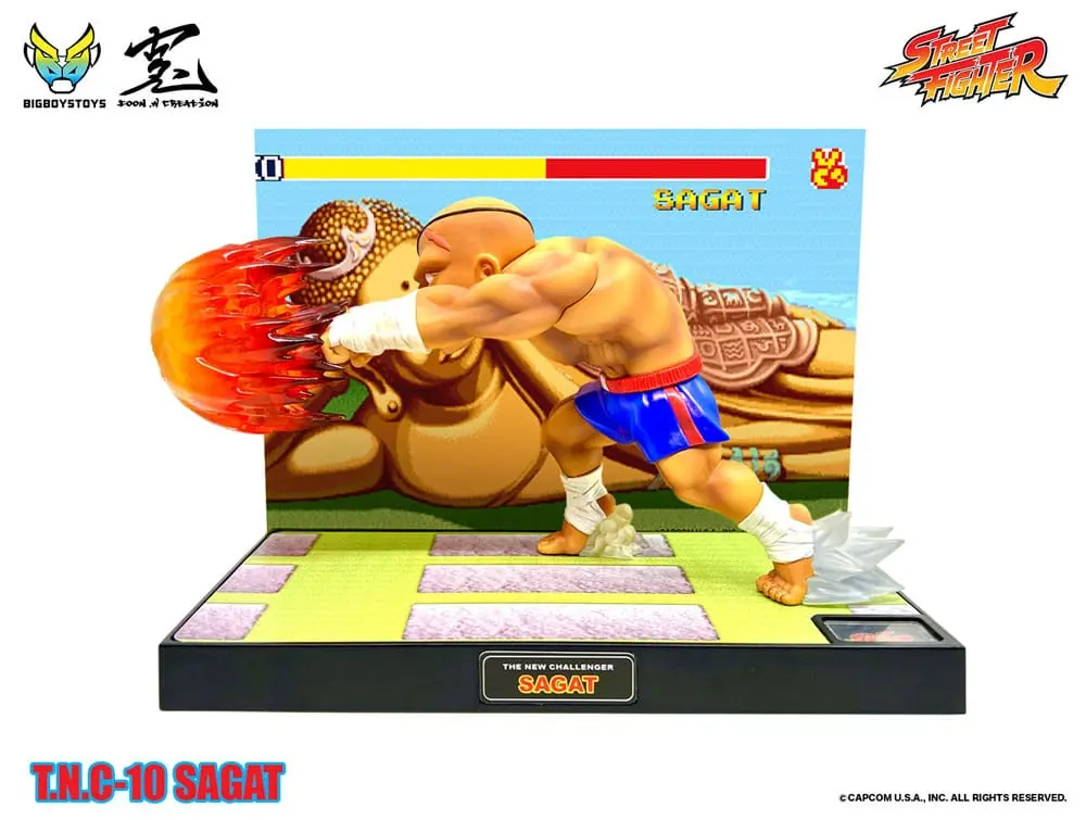 Street Fighter PVC Statue with Sound &amp; Light Up Sagat 17 cm product photo