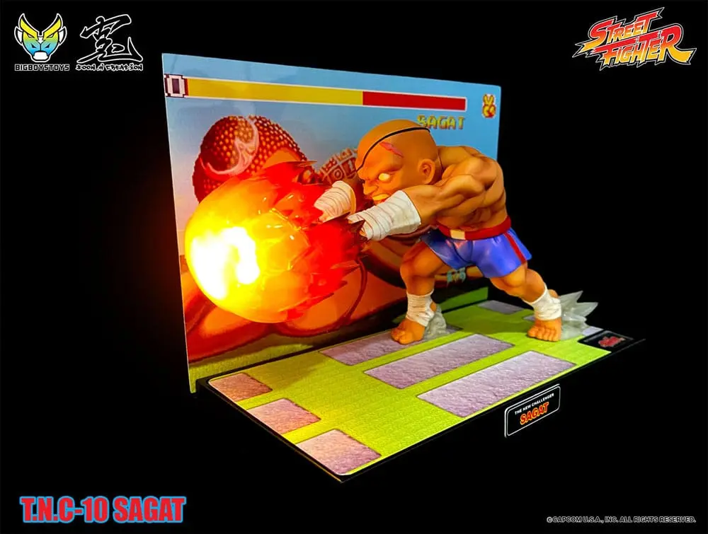 Street Fighter PVC Statue with Sound &amp; Light Up Sagat 17 cm product photo