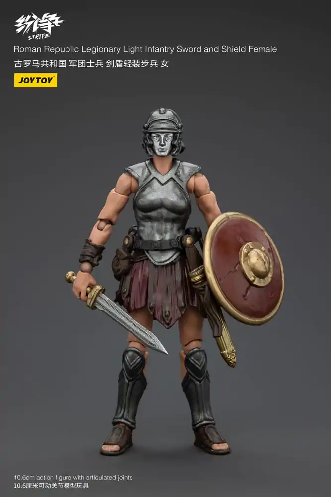 Strife Action Figure 1/18 Roman Republic Legionary Light Infantry Sword and Shield Female 11 cm product photo