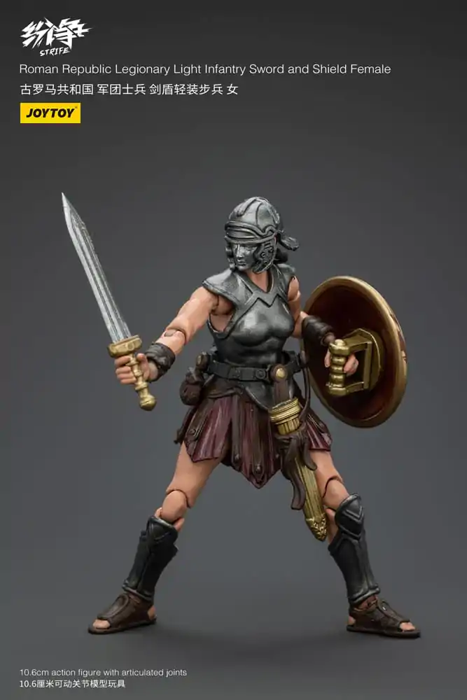 Strife Action Figure 1/18 Roman Republic Legionary Light Infantry Sword and Shield Female 11 cm product photo