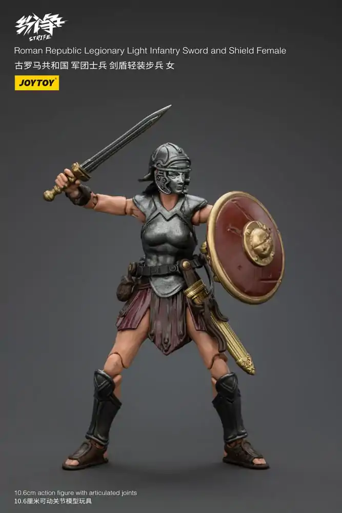 Strife Action Figure 1/18 Roman Republic Legionary Light Infantry Sword and Shield Female 11 cm product photo