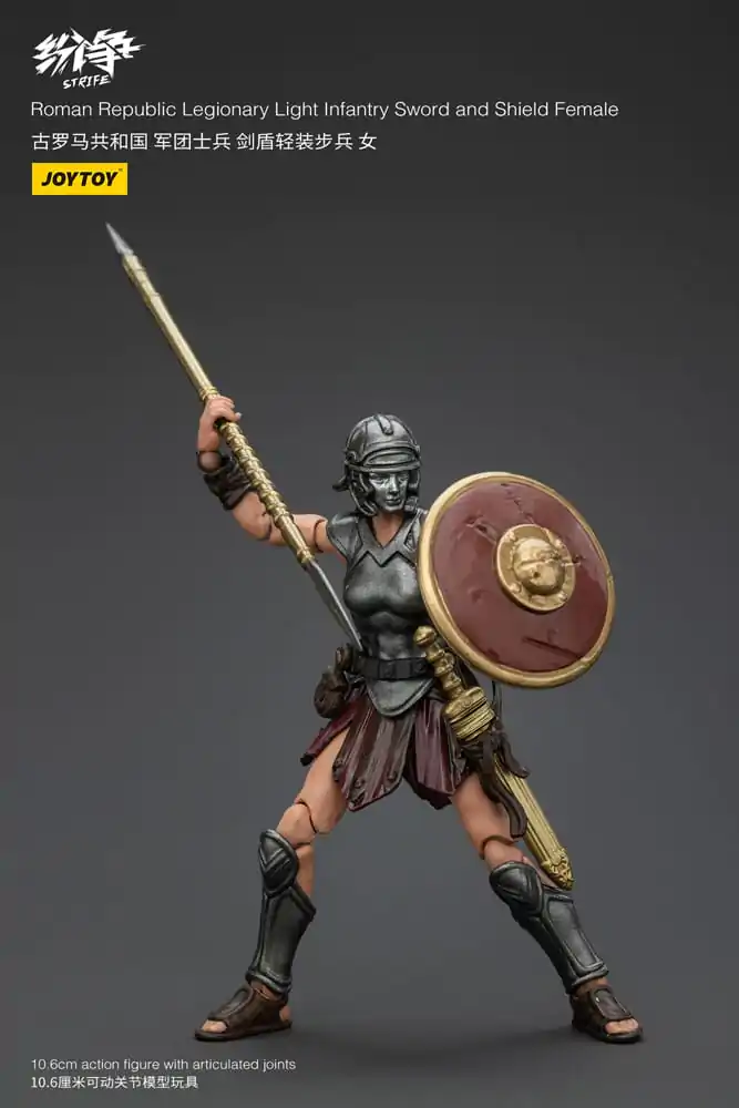Strife Action Figure 1/18 Roman Republic Legionary Light Infantry Sword and Shield Female 11 cm product photo