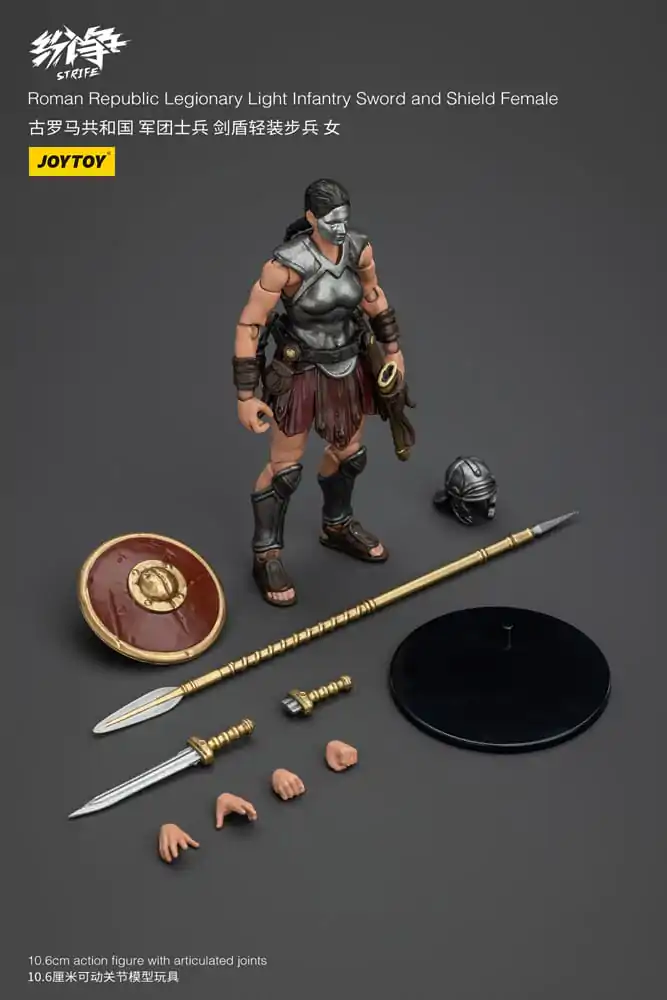 Strife Action Figure 1/18 Roman Republic Legionary Light Infantry Sword and Shield Female 11 cm product photo