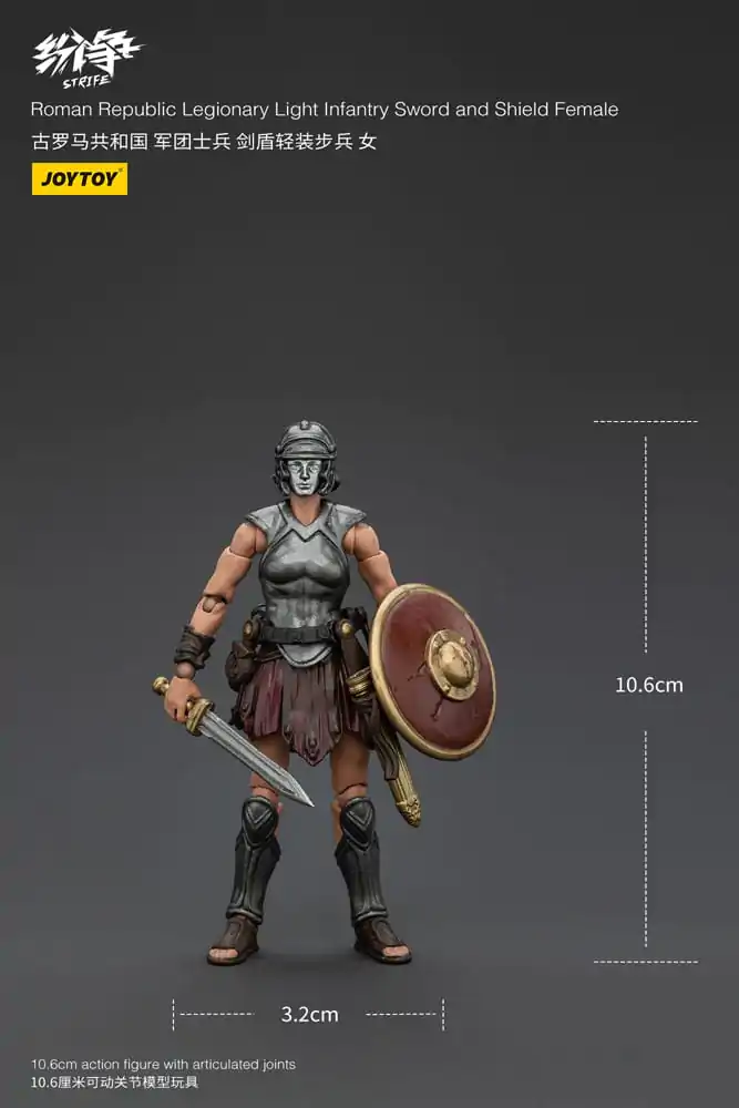 Strife Action Figure 1/18 Roman Republic Legionary Light Infantry Sword and Shield Female 11 cm product photo