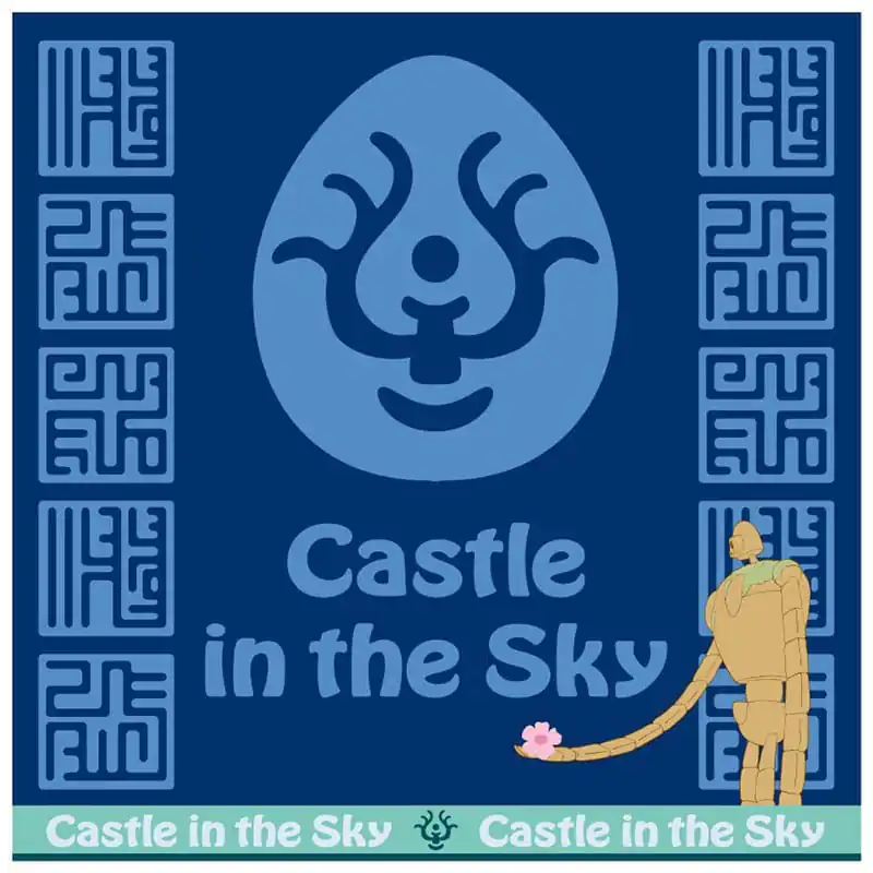 Studio Ghibli Mini Towel Castle in the Sky Volucite crystal Amulet 25 x 25 cm product photo