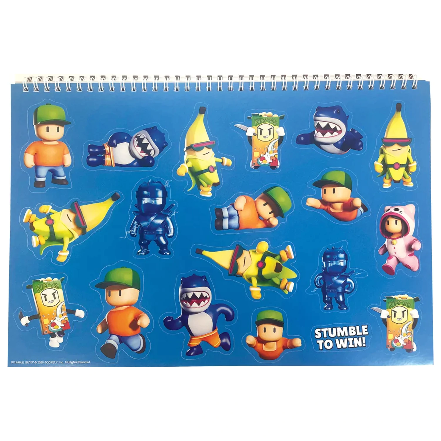 Stumble Guys Race A/4 Spiral Sketchbook 40 Sheets with Stickers product photo