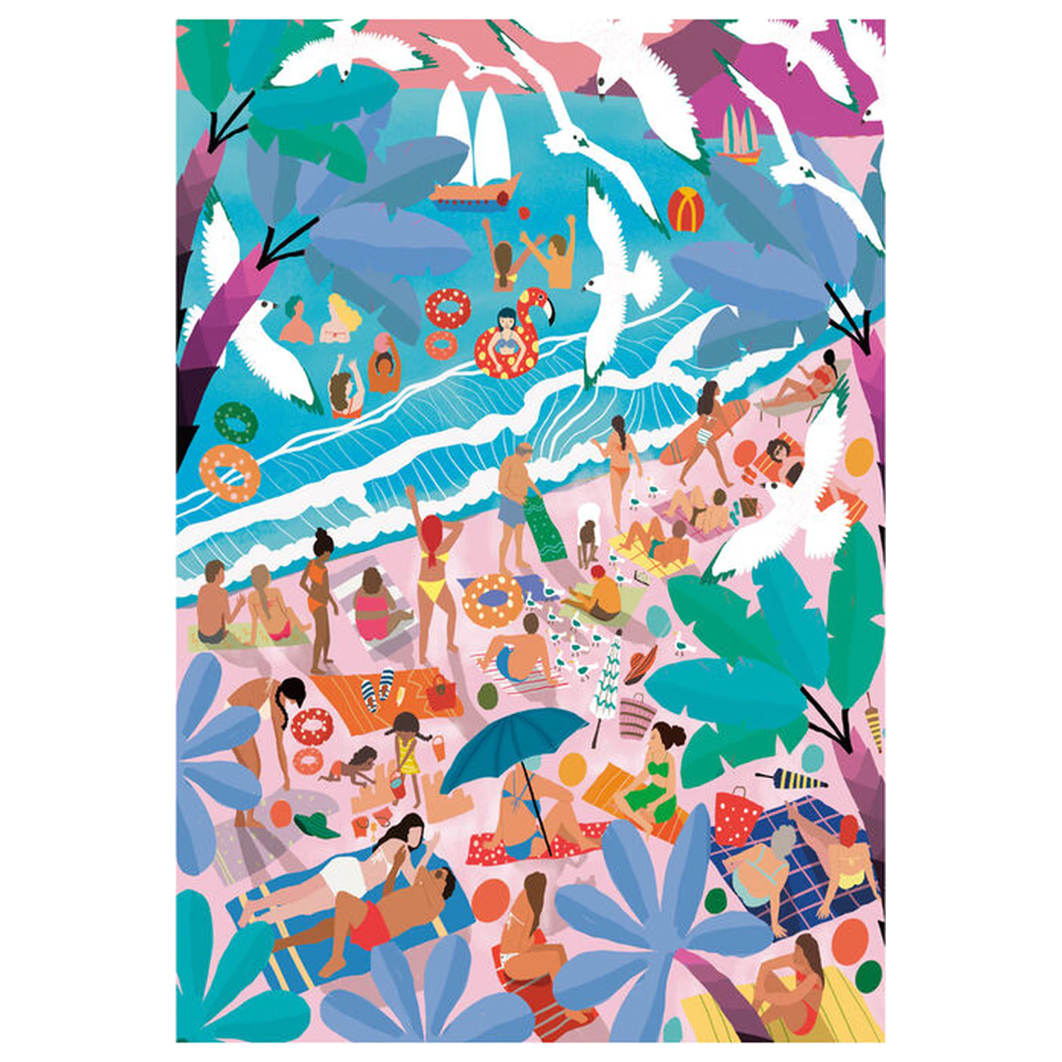 Sunday At the Beach puzzle 1000pcs product photo