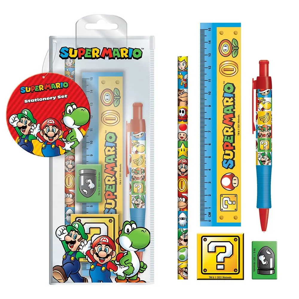 Super Mario 5-Piece Stationery Set product photo