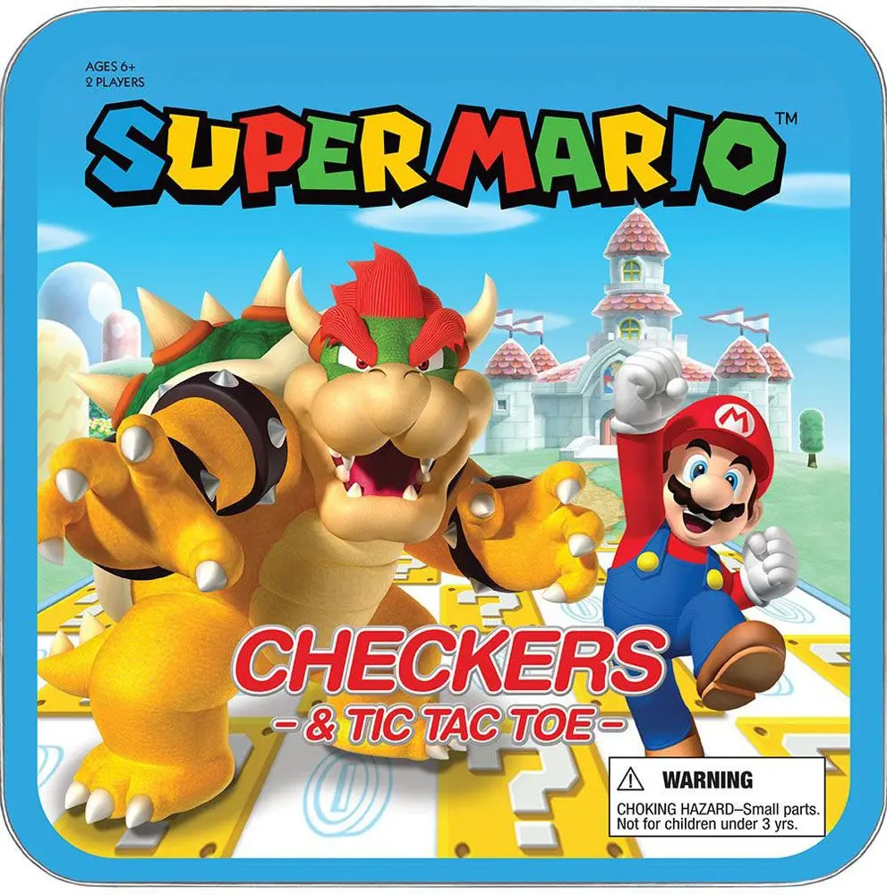 Super Mario Boardgame Checkers &amp; Tic-Tac-Toe Mario vs. Bowser Collector's Game product photo