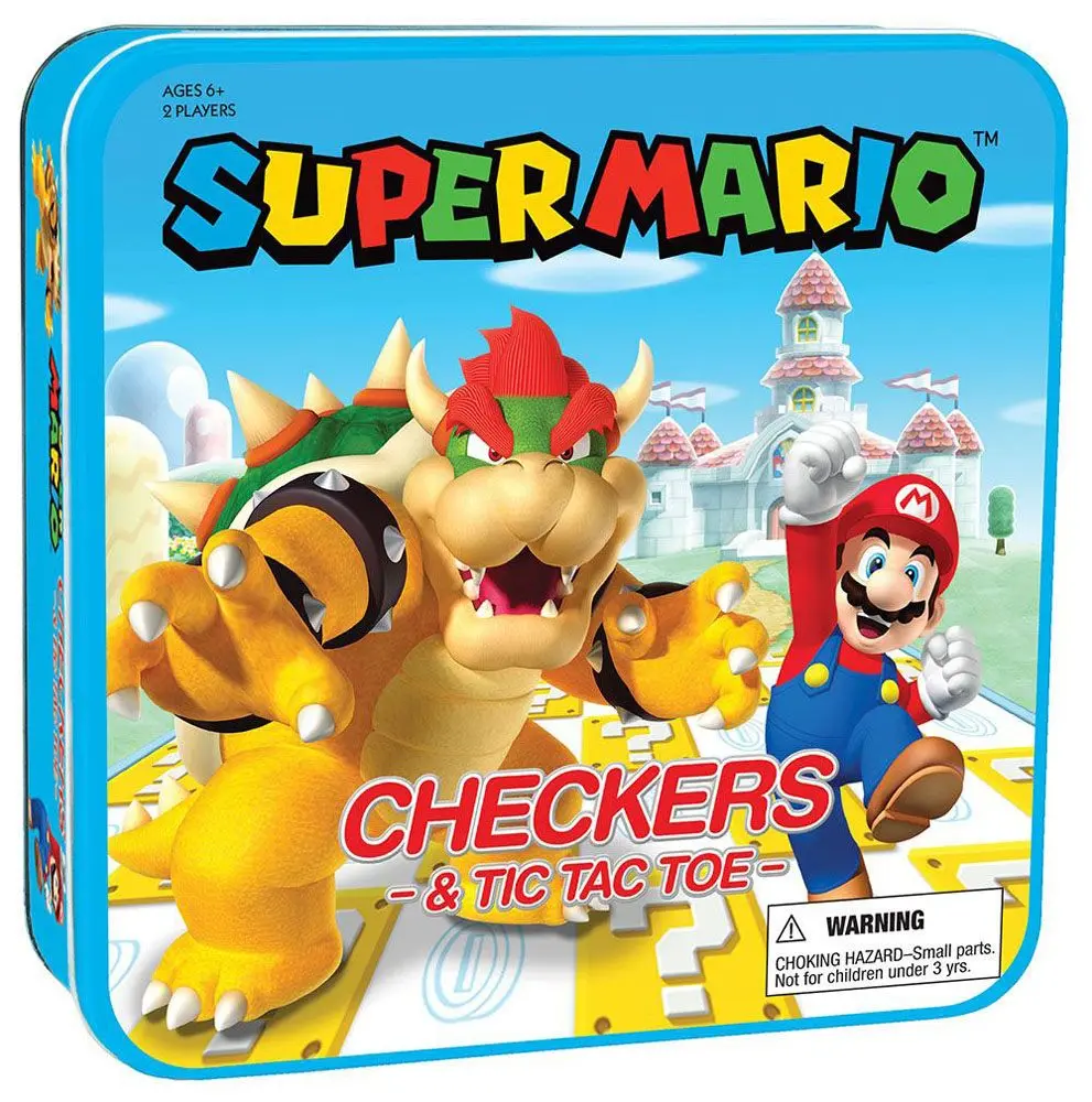 Super Mario Boardgame Checkers &amp; Tic-Tac-Toe Mario vs. Bowser Collector's Game product photo