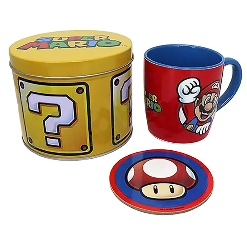 Super Mario Bros Golden Mug and coaster product photo