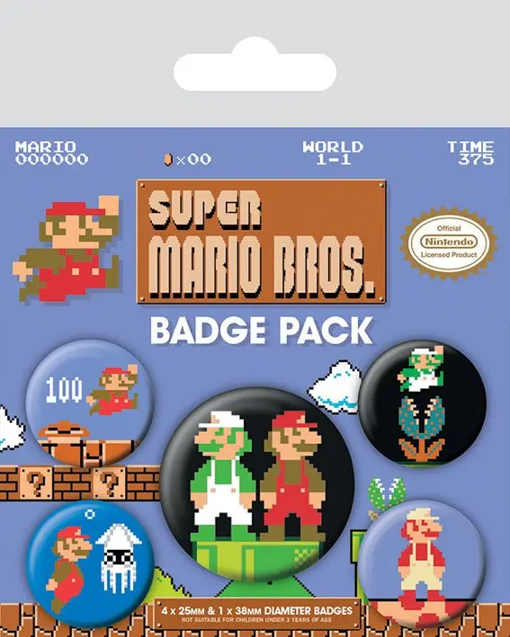 Super Mario Bros. Pin-Back Buttons 5-Pack termékfotó