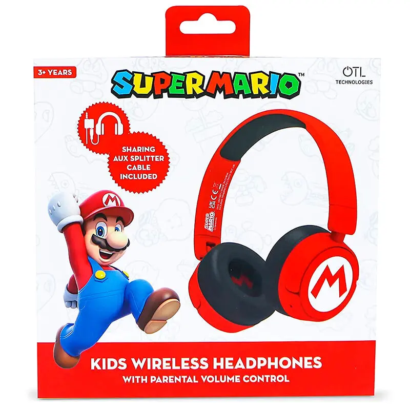 Super Mario Bros Logo wireless kids headphones termékfotó