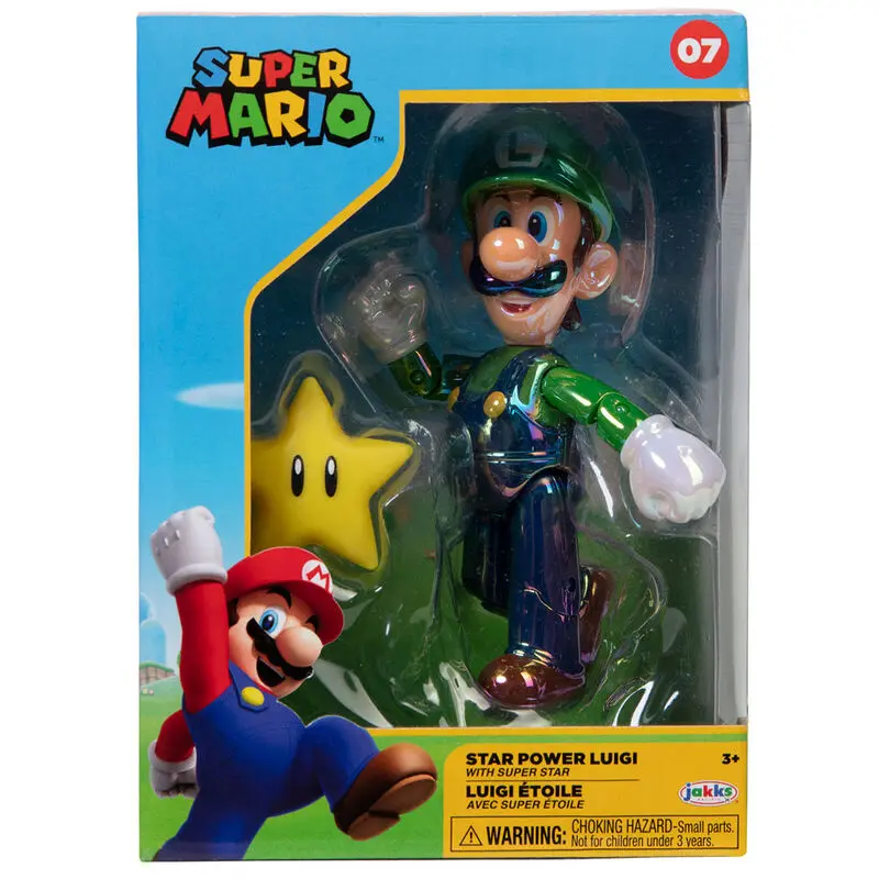 Super Mario Bros Luigi Star Power figure 10cm product photo