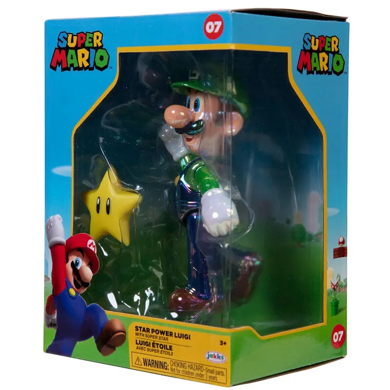 Super Mario Bros Luigi Star Power figure 10cm product photo