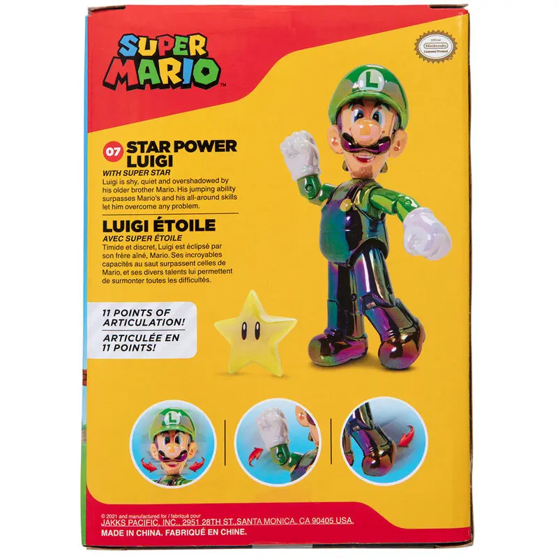 Super Mario Bros Luigi Star Power figure 10cm product photo