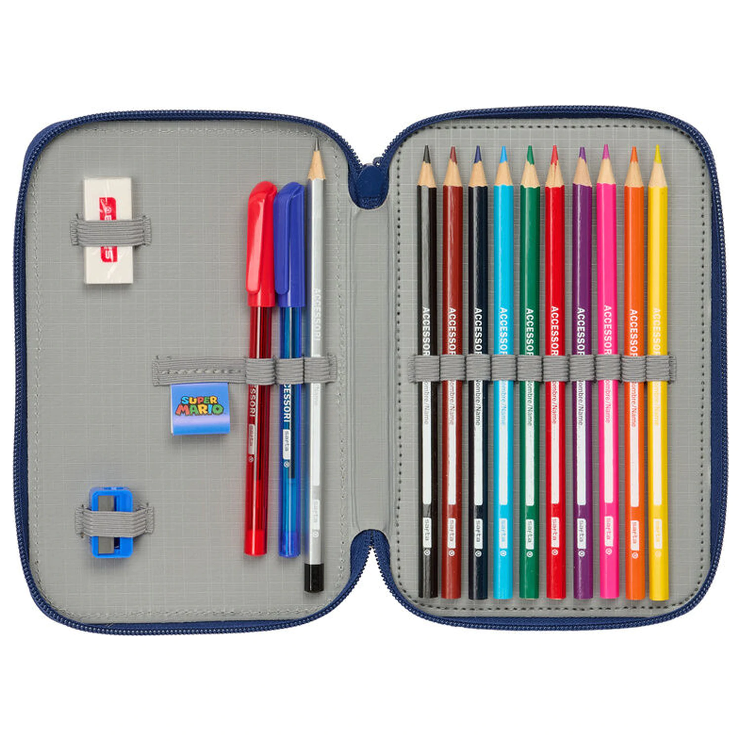 Super Mario Bros Mamma Mia double pencil case 29pcs product photo