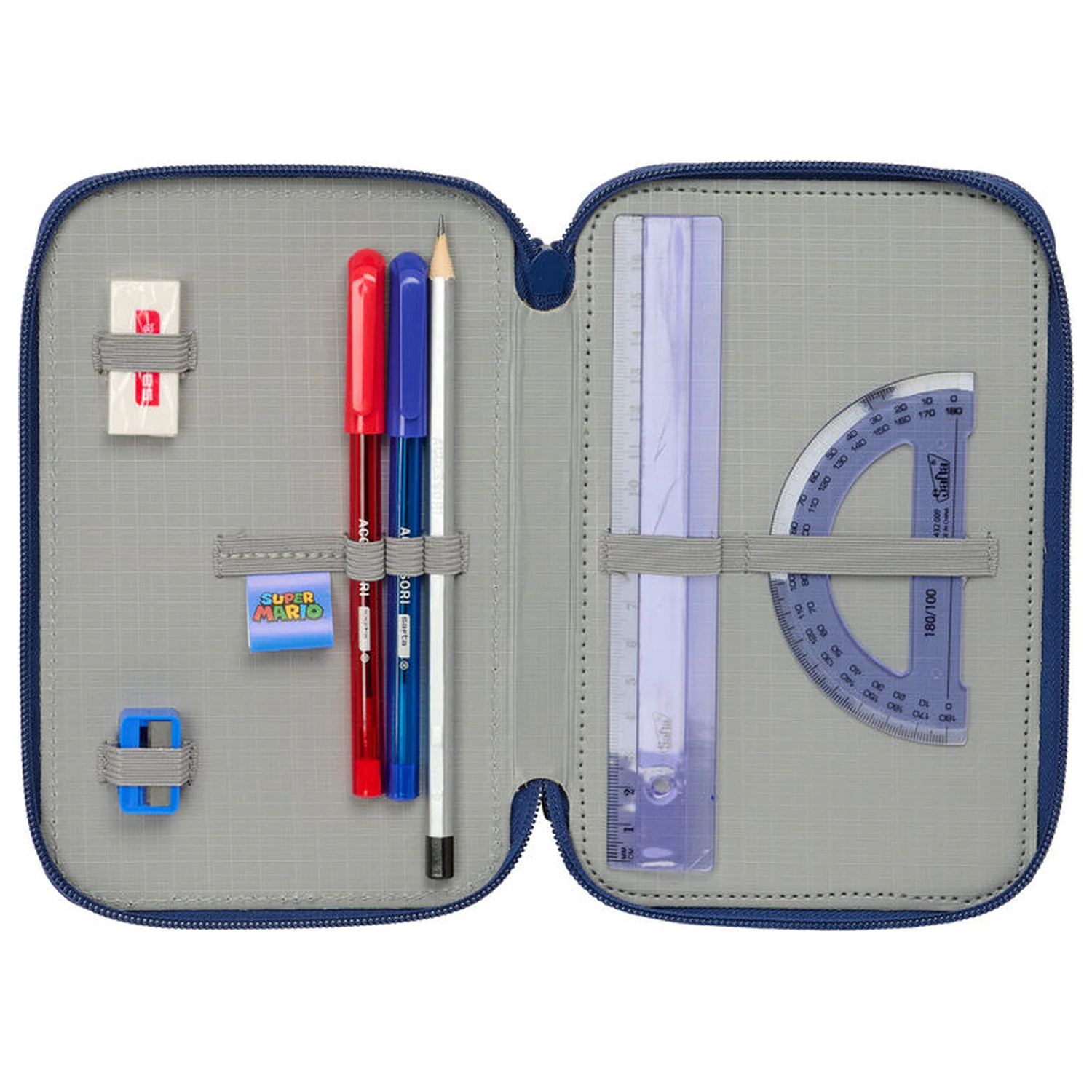 Super Mario Bros Mamma Mia triple pencil case 37pcs product photo