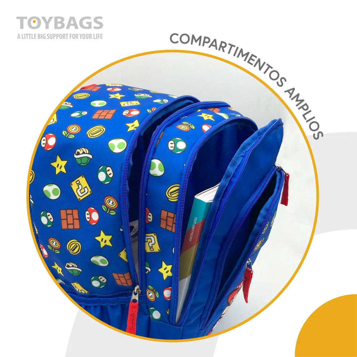 Super Mario Bros Mario and Luigi backpack + Toybags trolley 40cm product photo