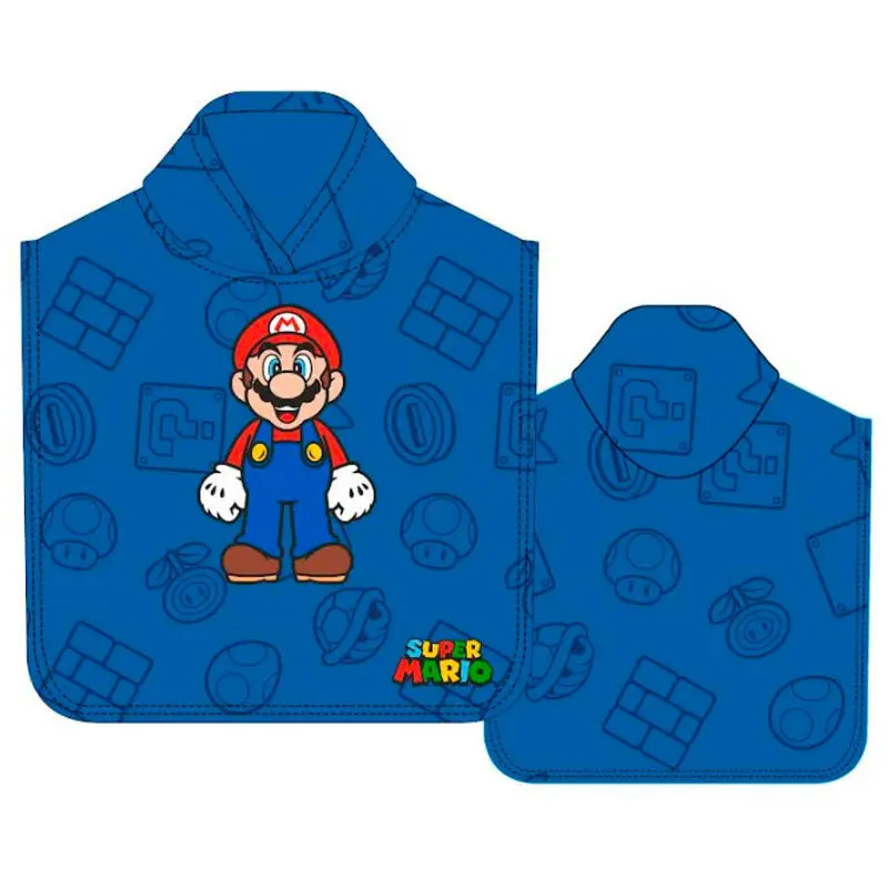 Super Mario Bros Mario microfibre poncho towel termékfotó