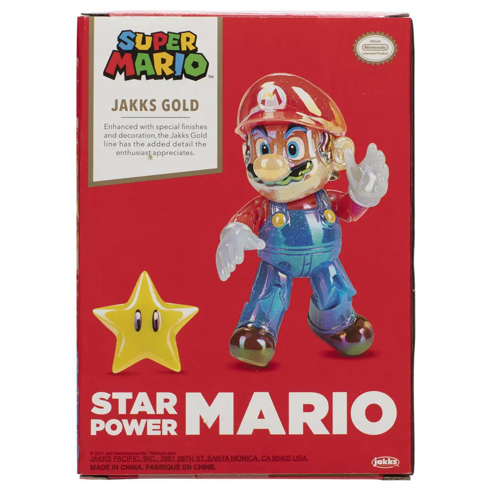 Super Mario Bros Star Power Mario Gold figure 10cm product photo