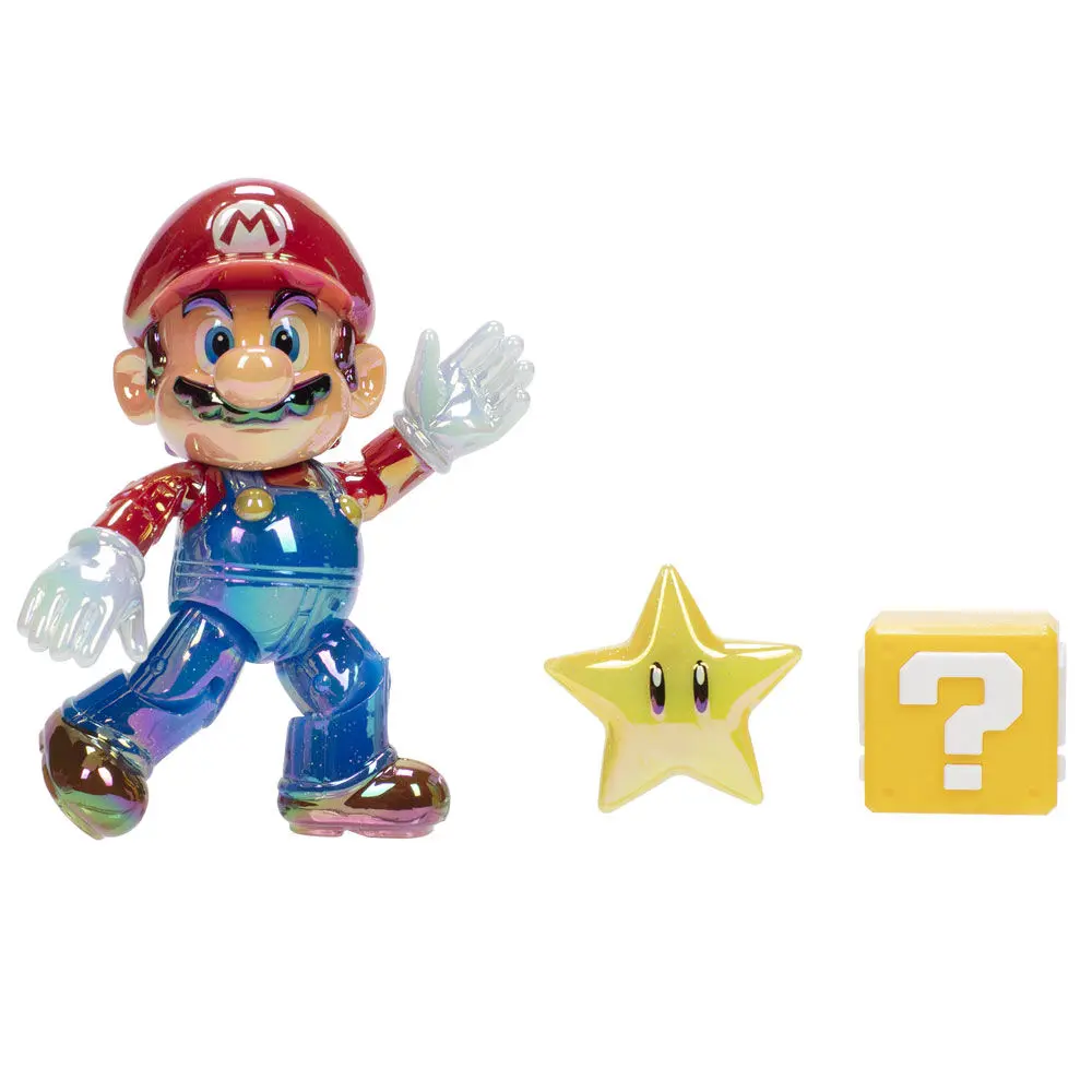 Super Mario Bros Star Power Mario Gold figure 10cm product photo