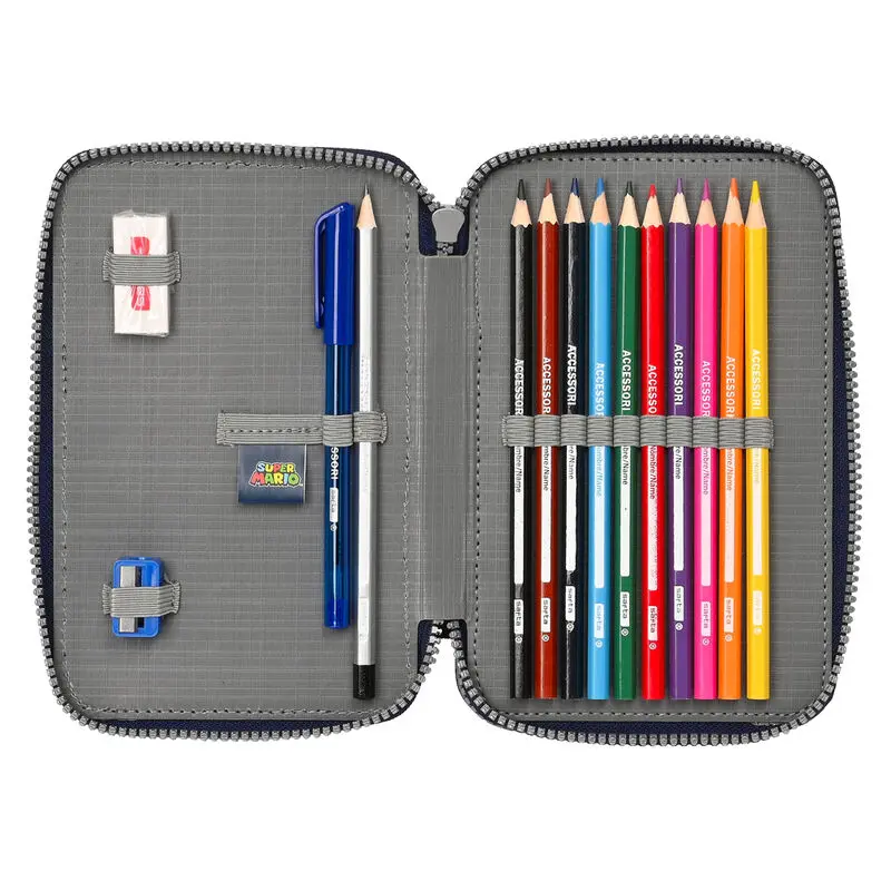 Super Mario Bros double pencil case 28pcs product photo