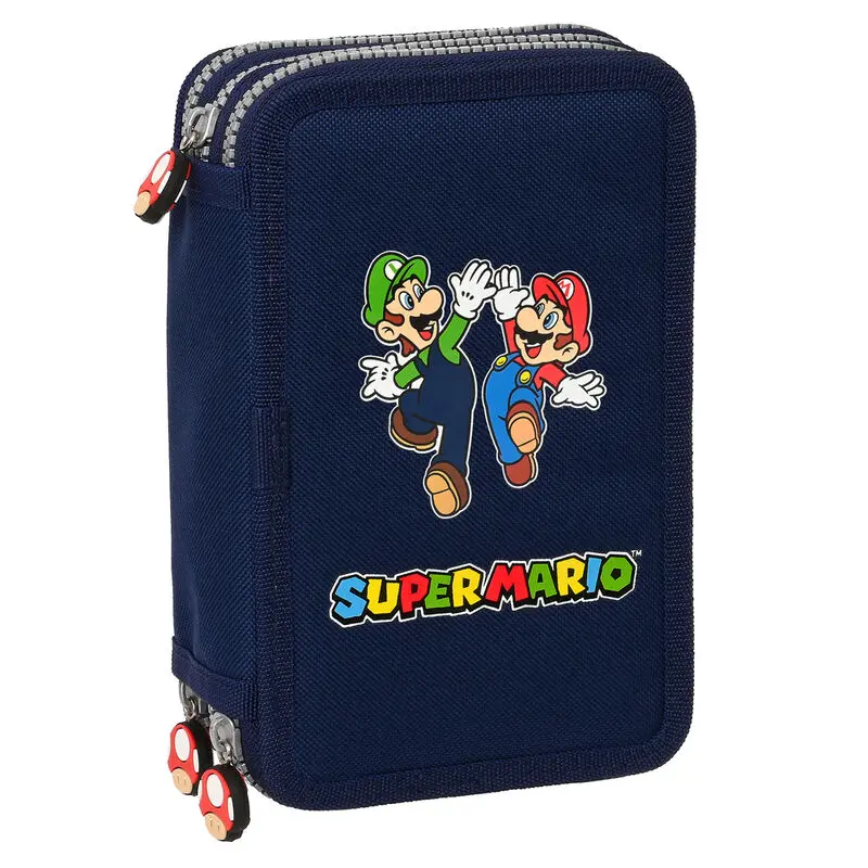 Super Mario Bros triple pencil case 36pcs product photo