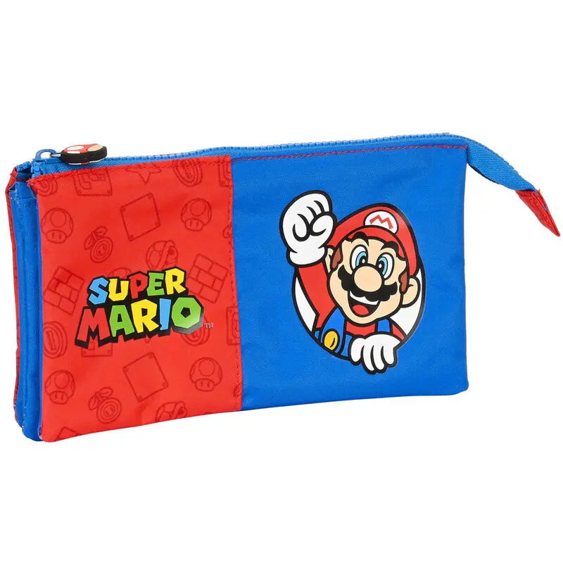 Super Mario Bros triple pencil case product photo
