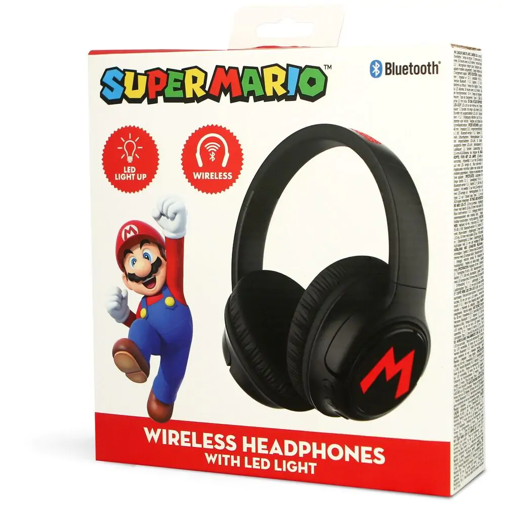 Super Mario Bros wireless LED headphones product photo