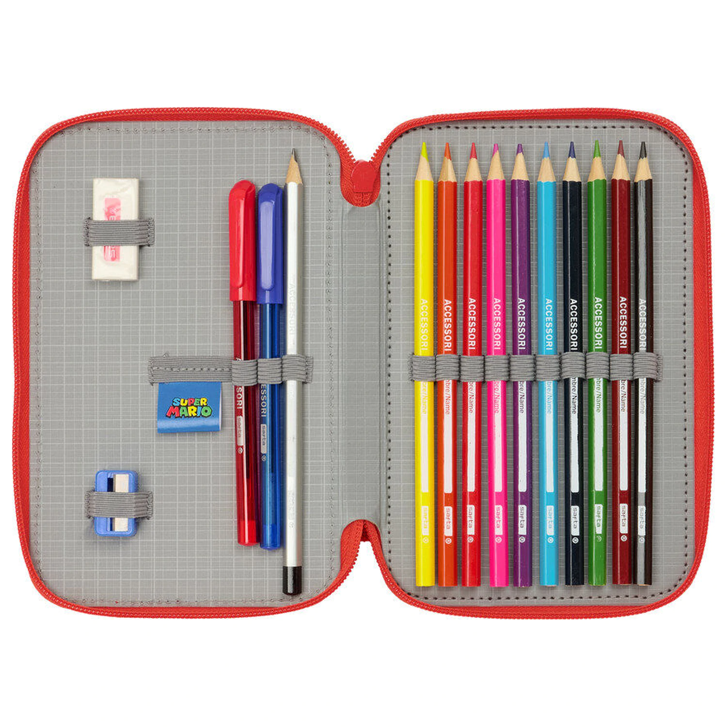 Super Mario double pencil case 29pcs product photo