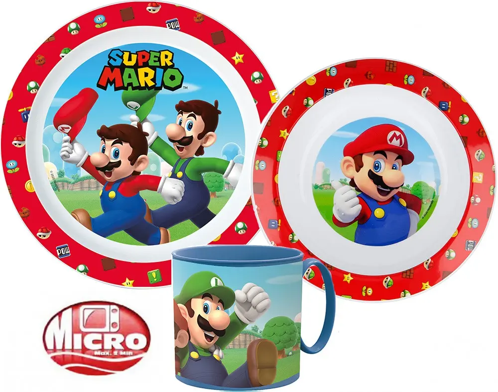 Super Mario Dinnerware Set, Micro Plastic Set product photo