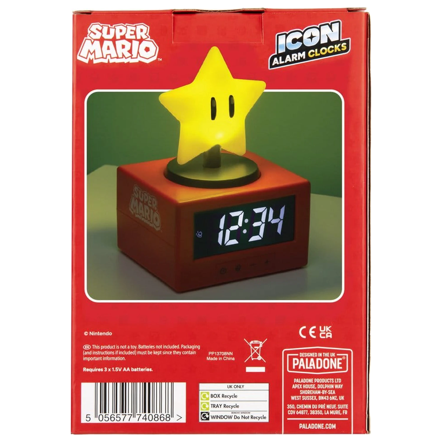 Super Mario Icon Alarm Clock Super Star 15 cm product photo