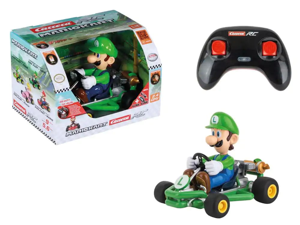 Super Mario Kart RC remote-controlled Car 1/18 2.4GHz Pipe Kart Luigi product photo