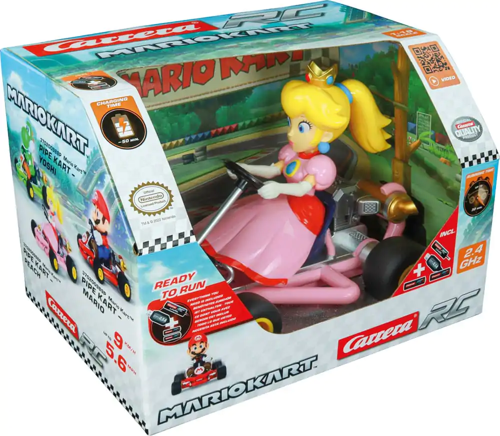 Super Mario Kart RC remote-controlled Car 1/18 2.4GHz Pipe Kart Peach product photo