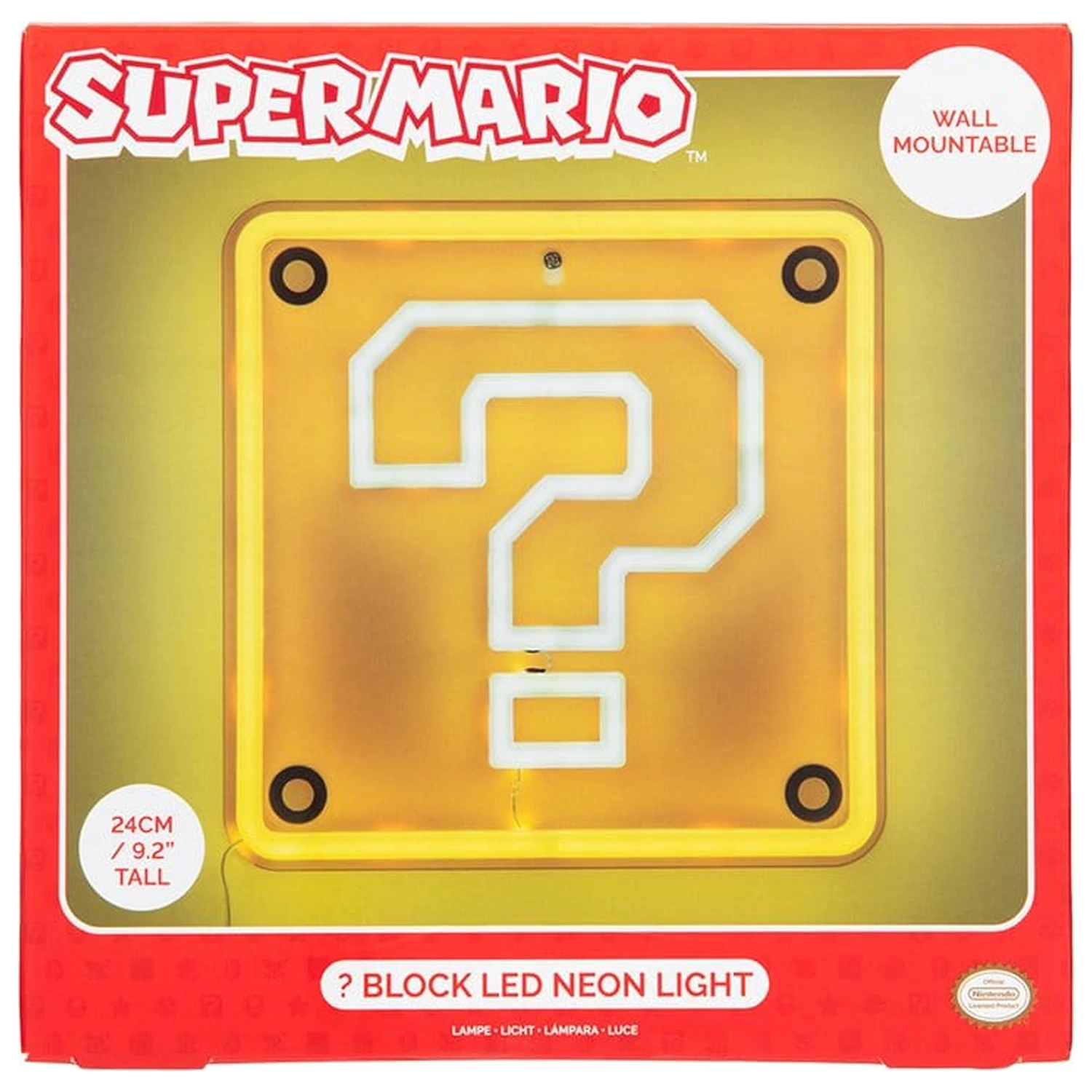 Super Mario LED Neon Wall Lamp Question Block 24 x 24 cm product photo