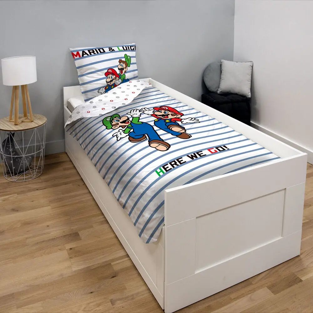 Super Mario Luigi and Mario premium cotton duvet cover bed 90cm product photo