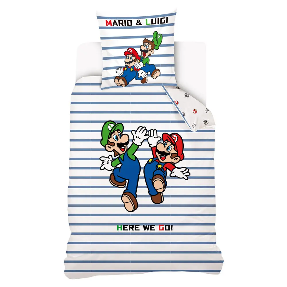 Super Mario Luigi and Mario premium cotton duvet cover bed 90cm product photo