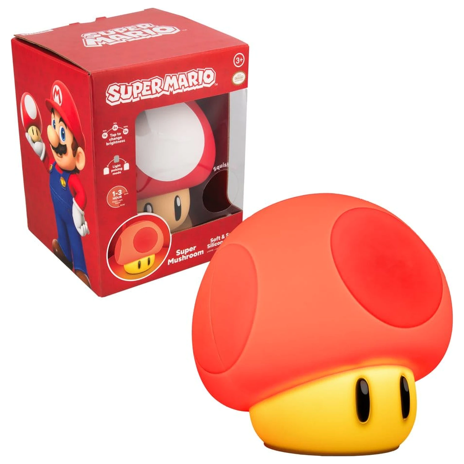 Super Mario SquishyGlo Silicon Light Super Mushroom 15 cm product photo