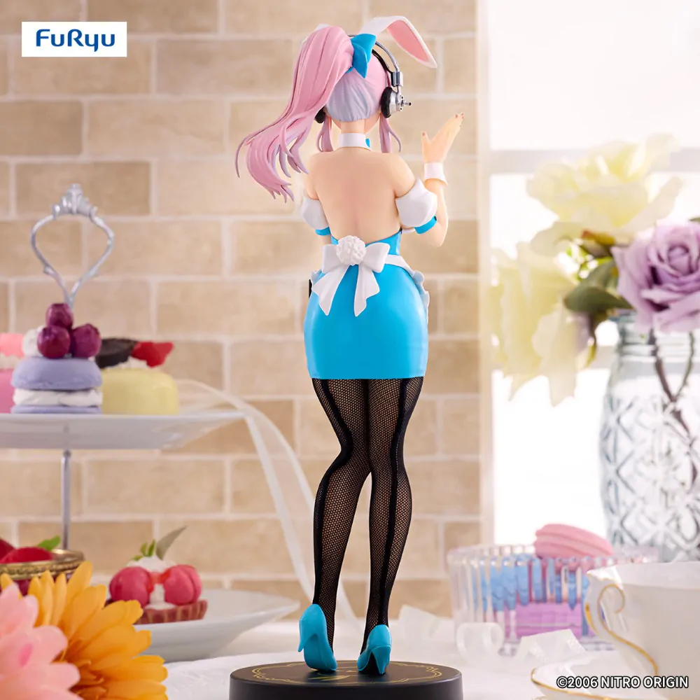 Super Sonico BiCute Bunnies PVC Statue Waitress Light Blue Color Ver. 28 cm product photo