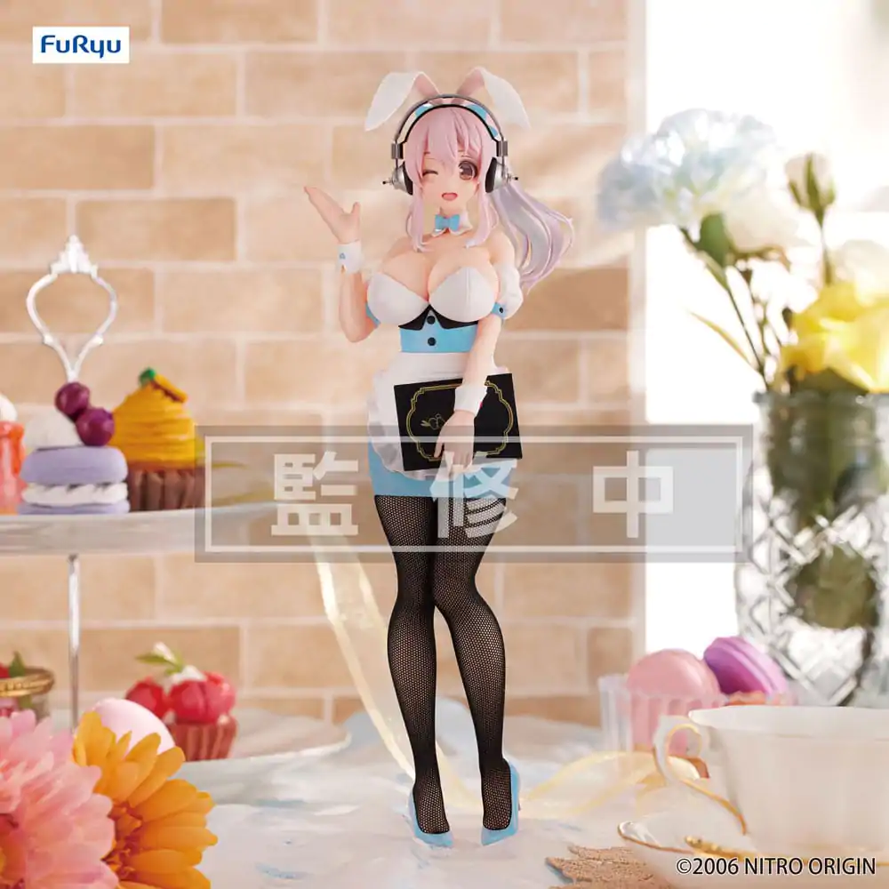 Super Sonico BiCute Bunnies PVC Statue Waitress Light Blue Color Ver. 28 cm product photo