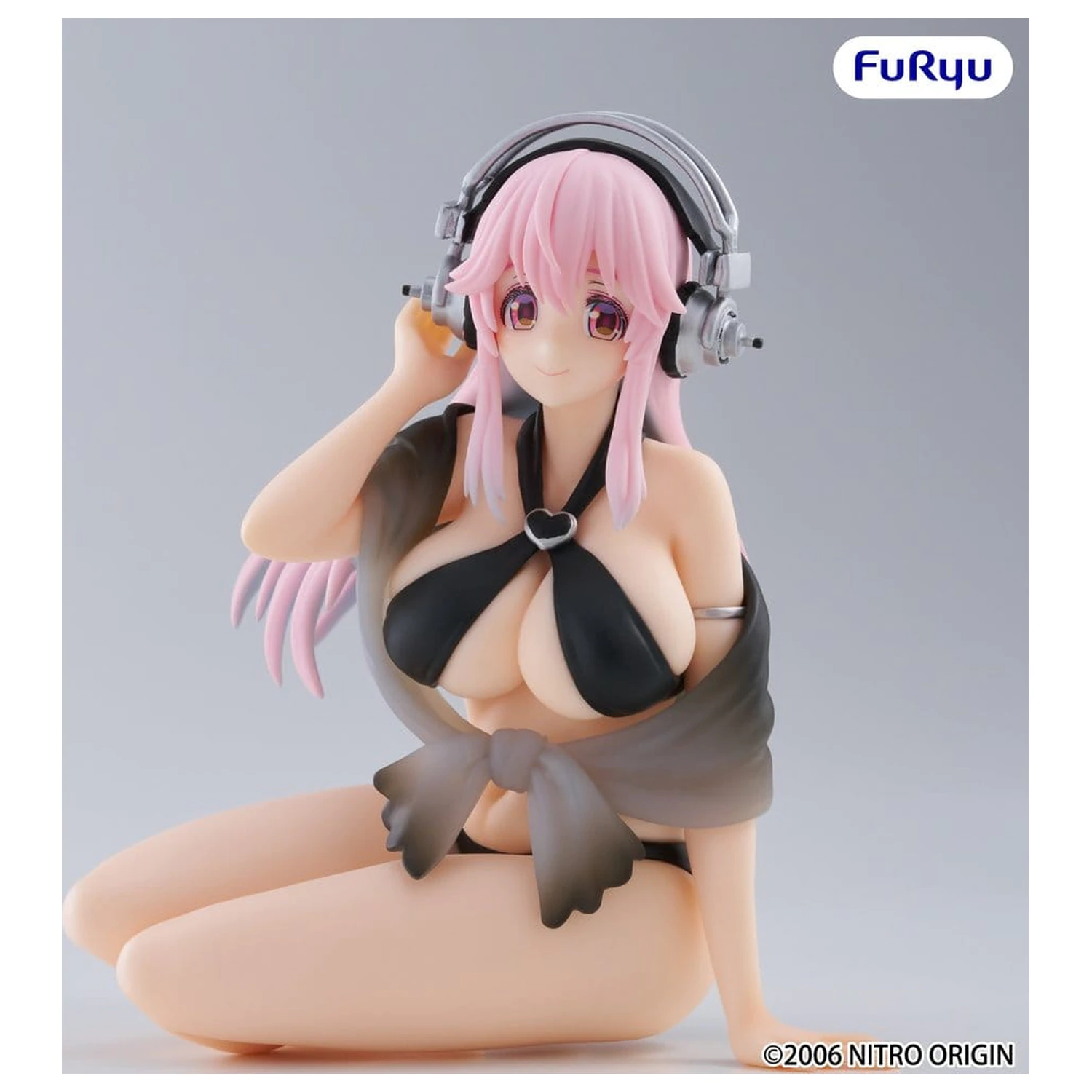 Super Sonico Noodle Stopper PVC Statue Super Sonico Swimsuit Black Color Ver. 10 cm product photo