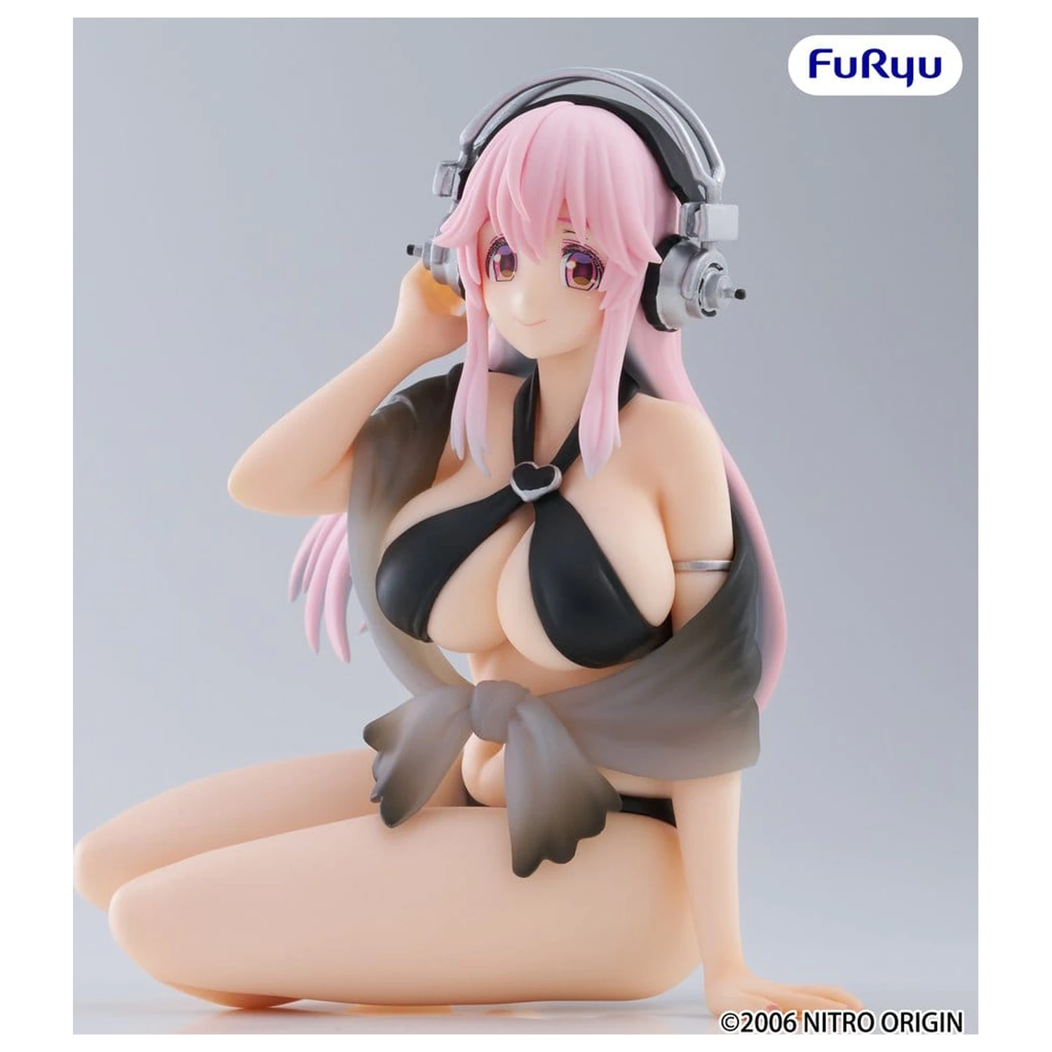 Super Sonico Noodle Stopper PVC Statue Super Sonico Swimsuit Black Color Ver. 10 cm product photo