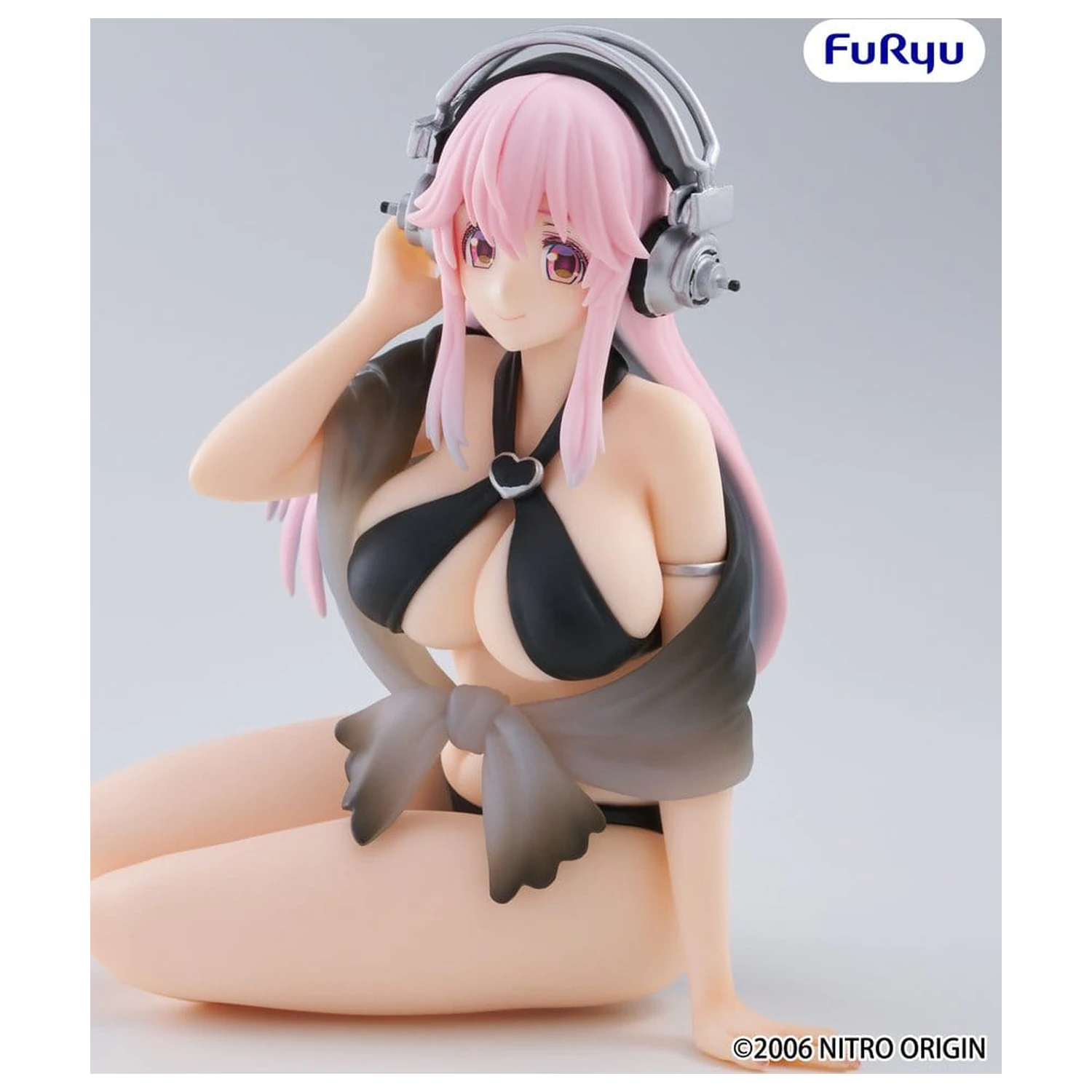 Super Sonico Noodle Stopper PVC Statue Super Sonico Swimsuit Black Color Ver. 10 cm product photo