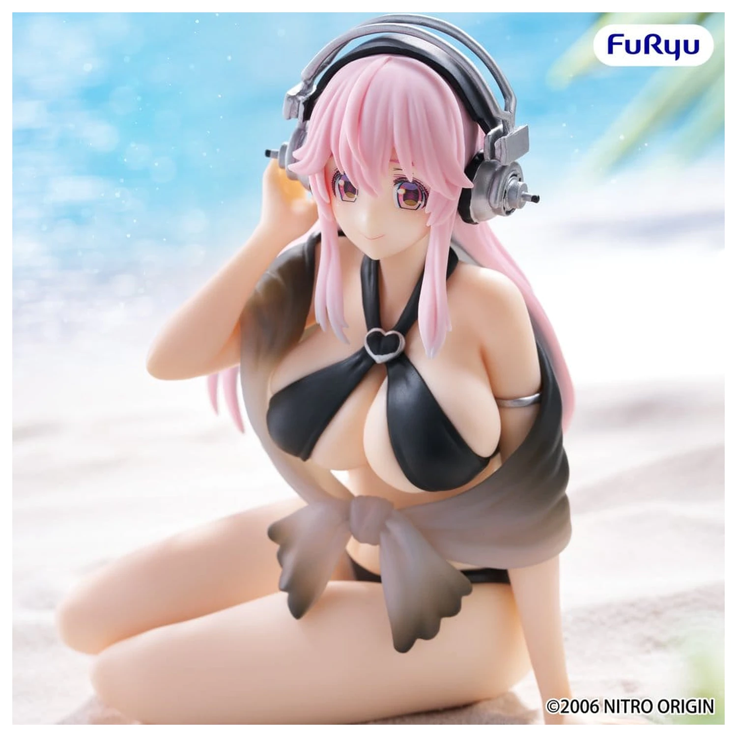 Super Sonico Noodle Stopper PVC Statue Super Sonico Swimsuit Black Color Ver. 10 cm product photo