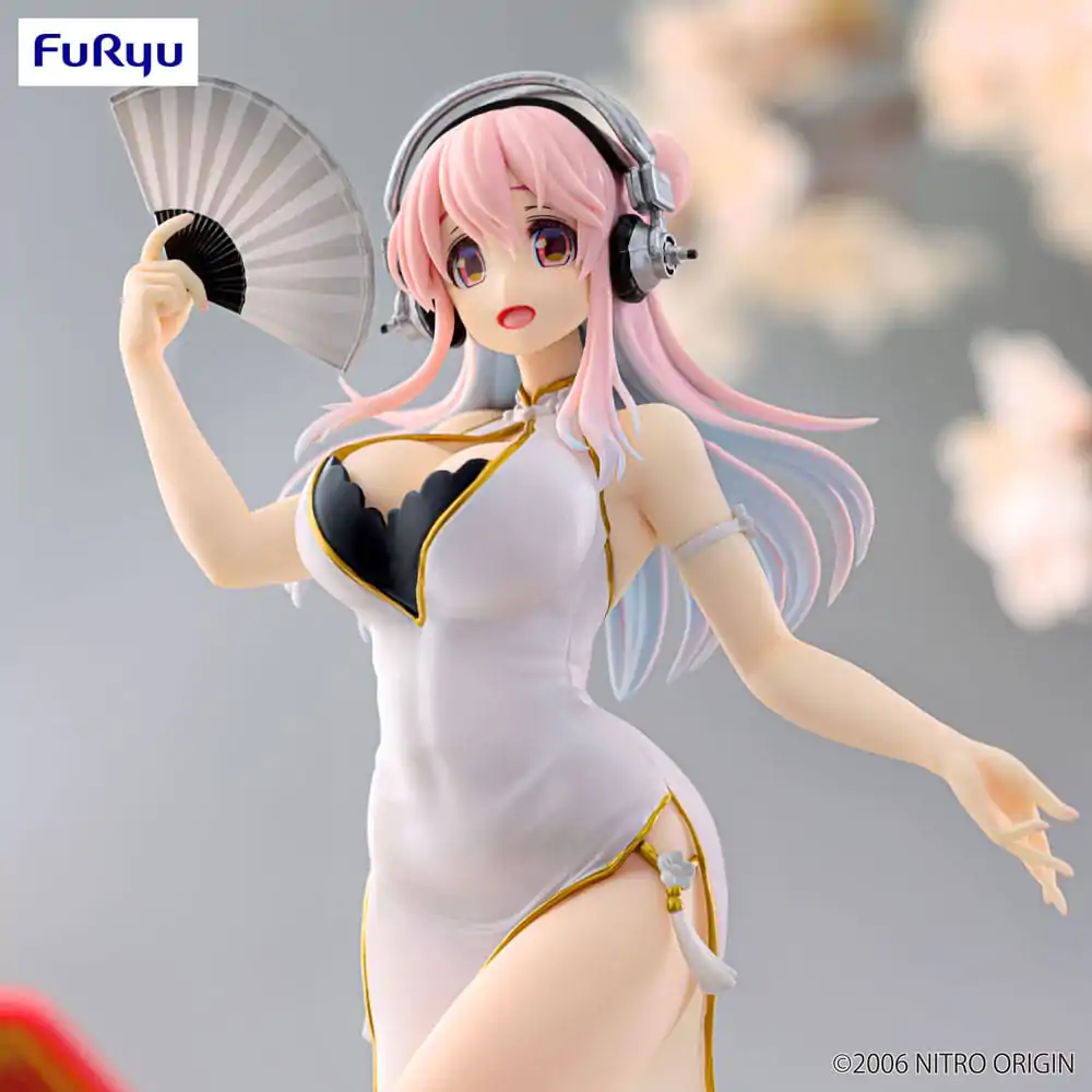 Super Sonico Trio-Try-iT PVC Statue White China Dress Ver. 21 cm product photo