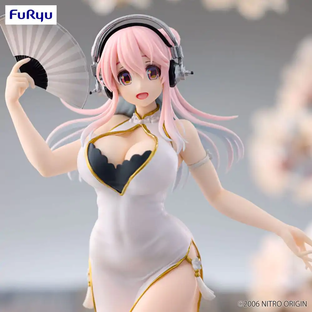 Super Sonico Trio-Try-iT PVC Statue White China Dress Ver. 21 cm product photo