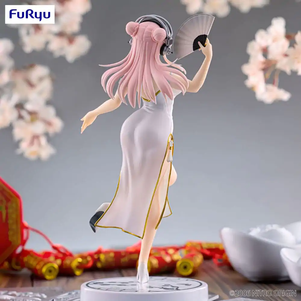 Super Sonico Trio-Try-iT PVC Statue White China Dress Ver. 21 cm product photo